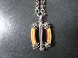 Silberkette mit Reliquie Anhänger Amulett