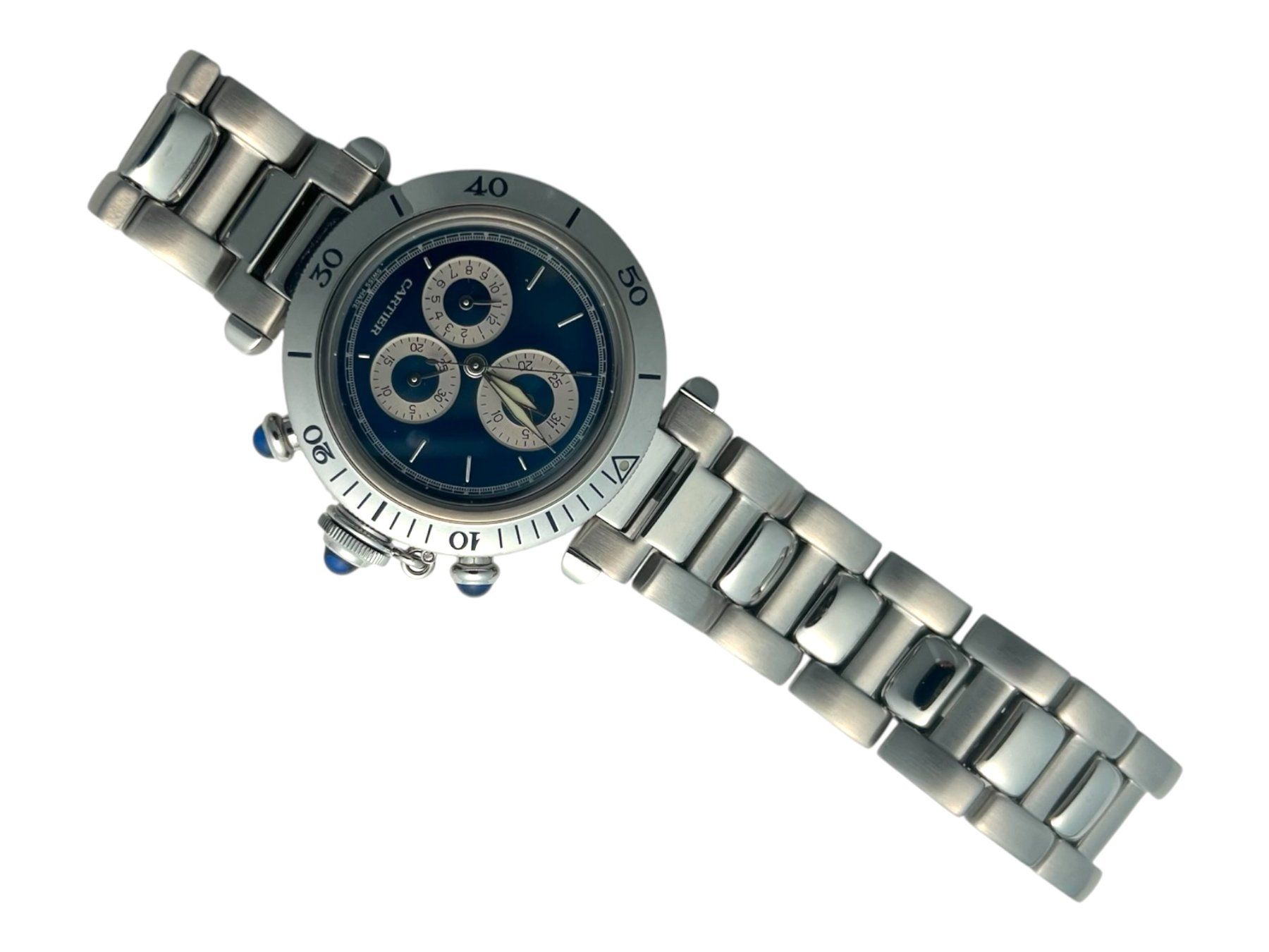 Cartier Uhren: Cartier pasha chronograph 13521 Blue Dial – Gebraucht aus Apples von the_7jtf 2