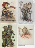 4 AK Künstlerkarte B. Hummel