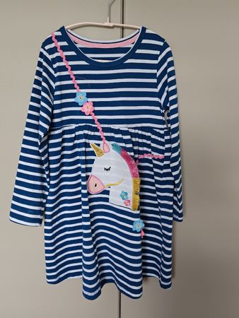 Gestreiftes Einhorn Kleid, Top Zustand, Grösse 122