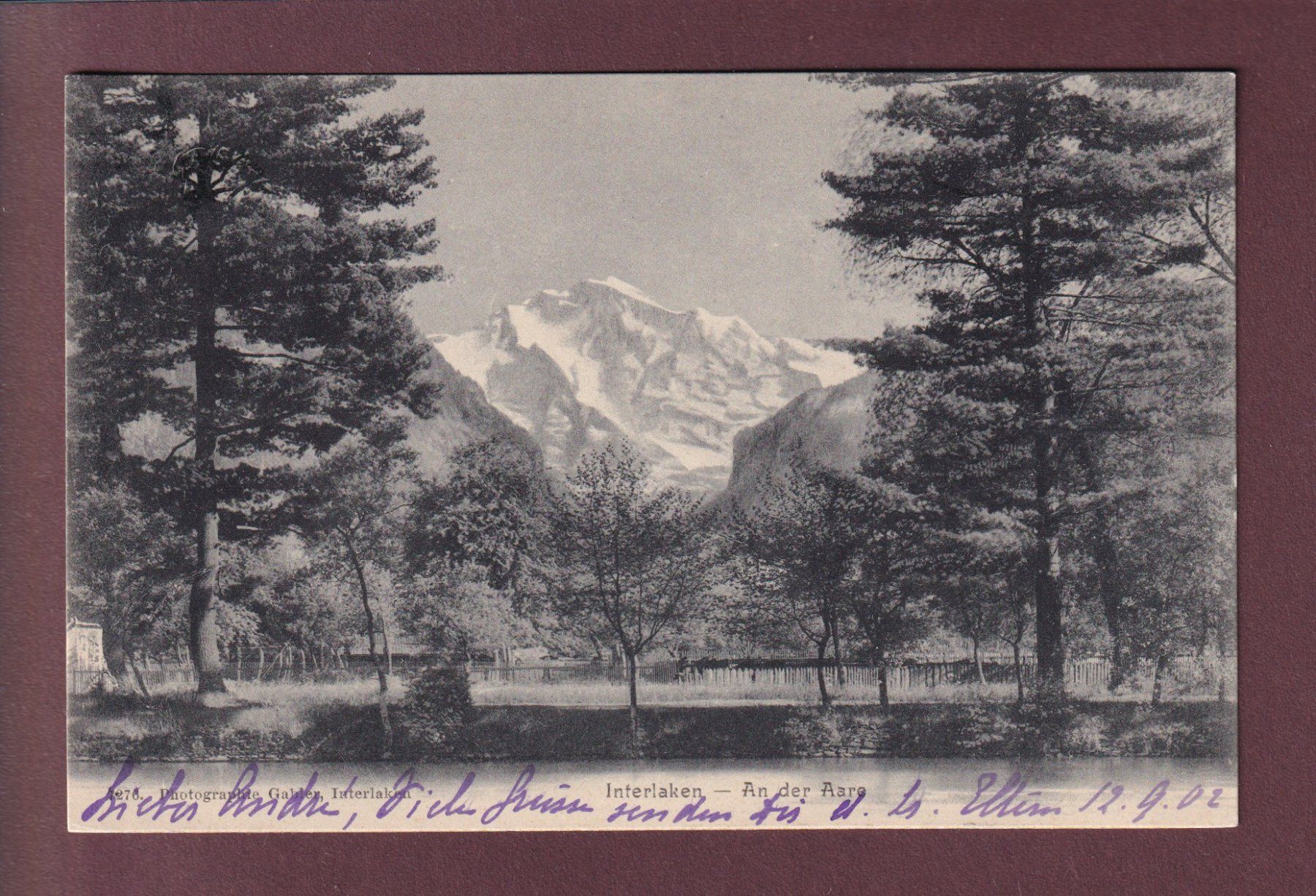 Cartoline postali: An der Aare - JUNGFRAU - 1902 – Usato da Pully venduto da nicecards