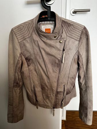 hugo boss orange genuine leather jacket