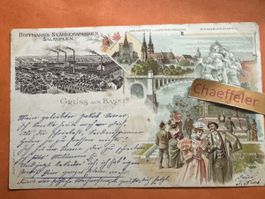 1898 Gruss aus Basel. Hoffmann‘s Stärkefabriken Salzuflen.