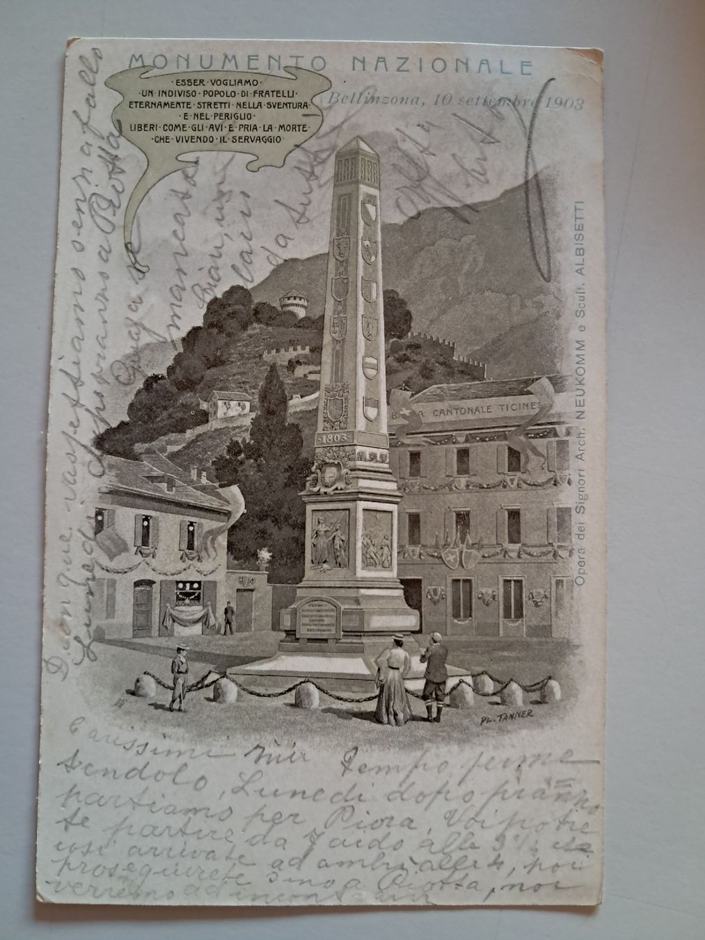 Ansichtskarten: monumento nazionale  – Gebraucht aus Gorduno von ema_7yhp