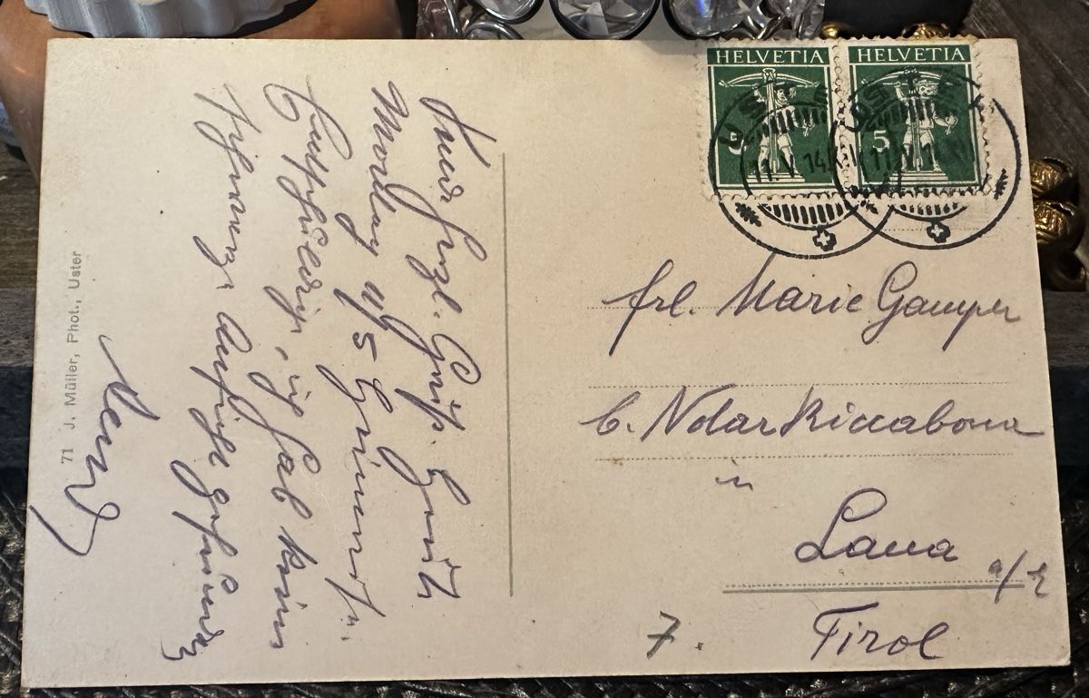 Cartoline postali: Antike Postkarte Uster, in Farbe – Usato da Rapperswil SG venduto da Cecilia61 1