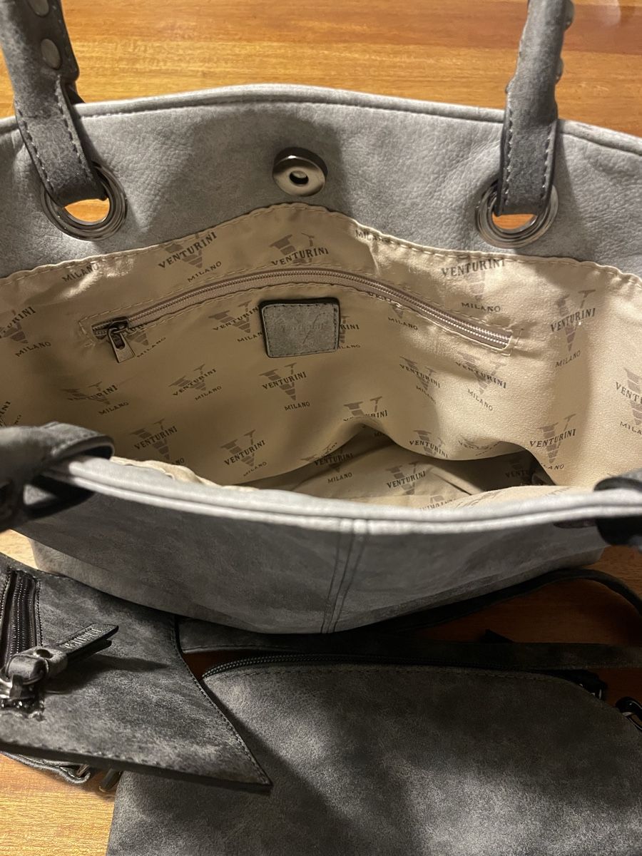 Borse: graue Kunstleder Umhänge Tasche, 2 in 1 – Nuovo (secondo la descrizione) da Bern venduto da AnnaS13 4
