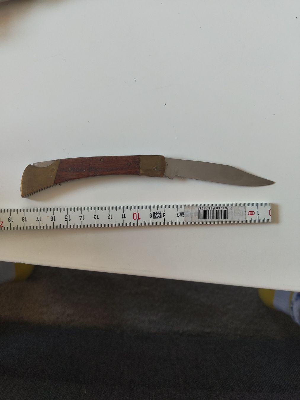 Taschenmesser: Klappmesser Holzgriff Messing Backen gebraucht 19 cm – Gebraucht aus Männedorf von goe_v5z2 2