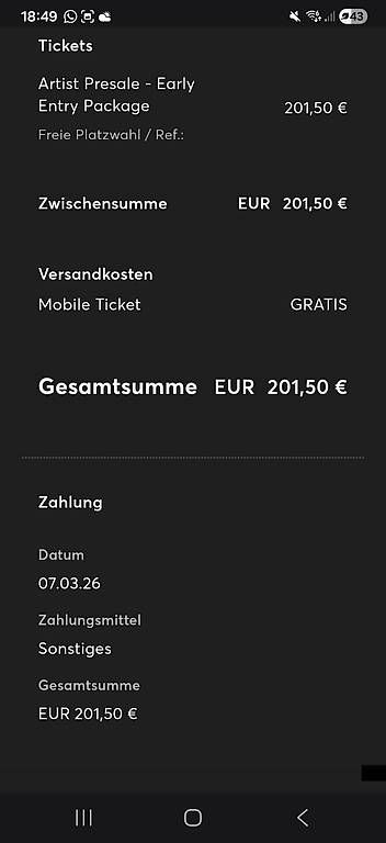Biglietti: FreiWild VIP Ticket München 30.05 – Usato da Heerbrugg venduto da v_s_88zb