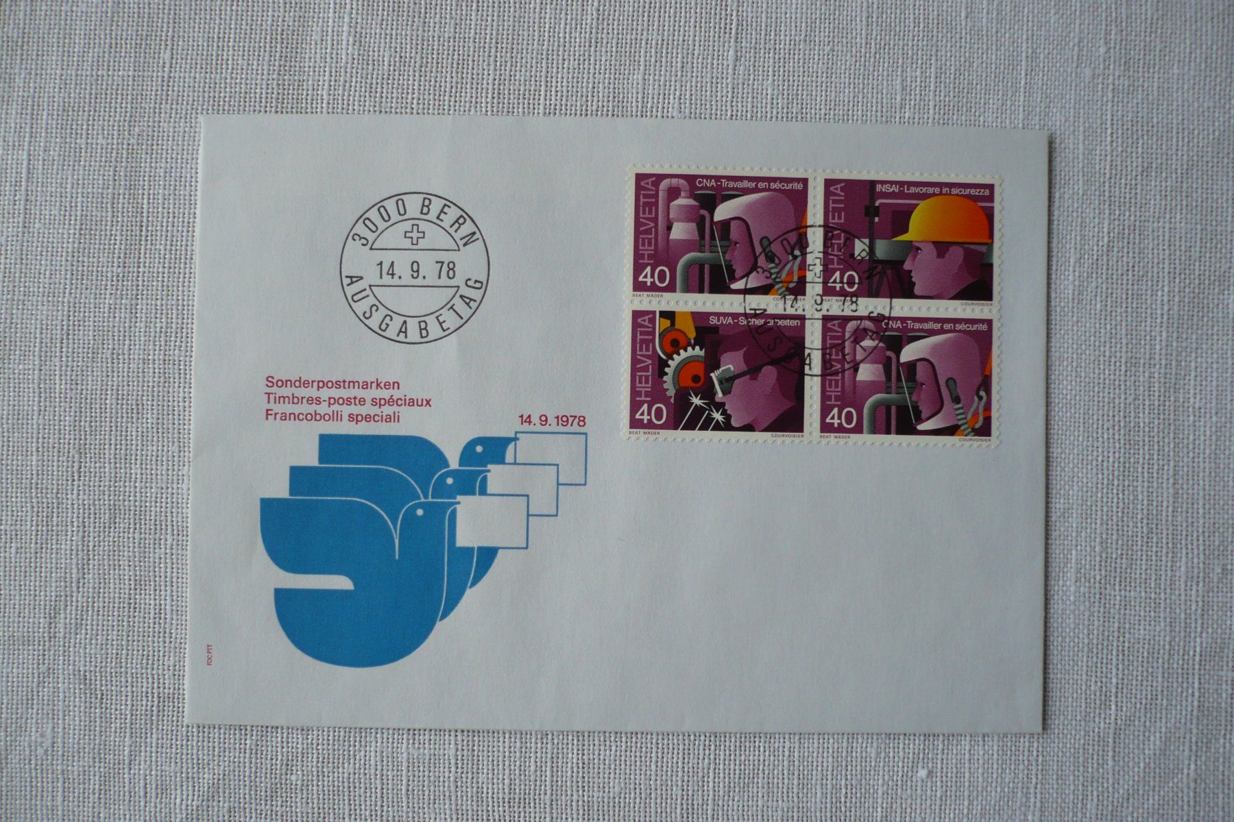 Tous les timbres: 1978 FDC SUVA 4er-Block SBK 615I – D'occasion à Zürich par saltandpepper008