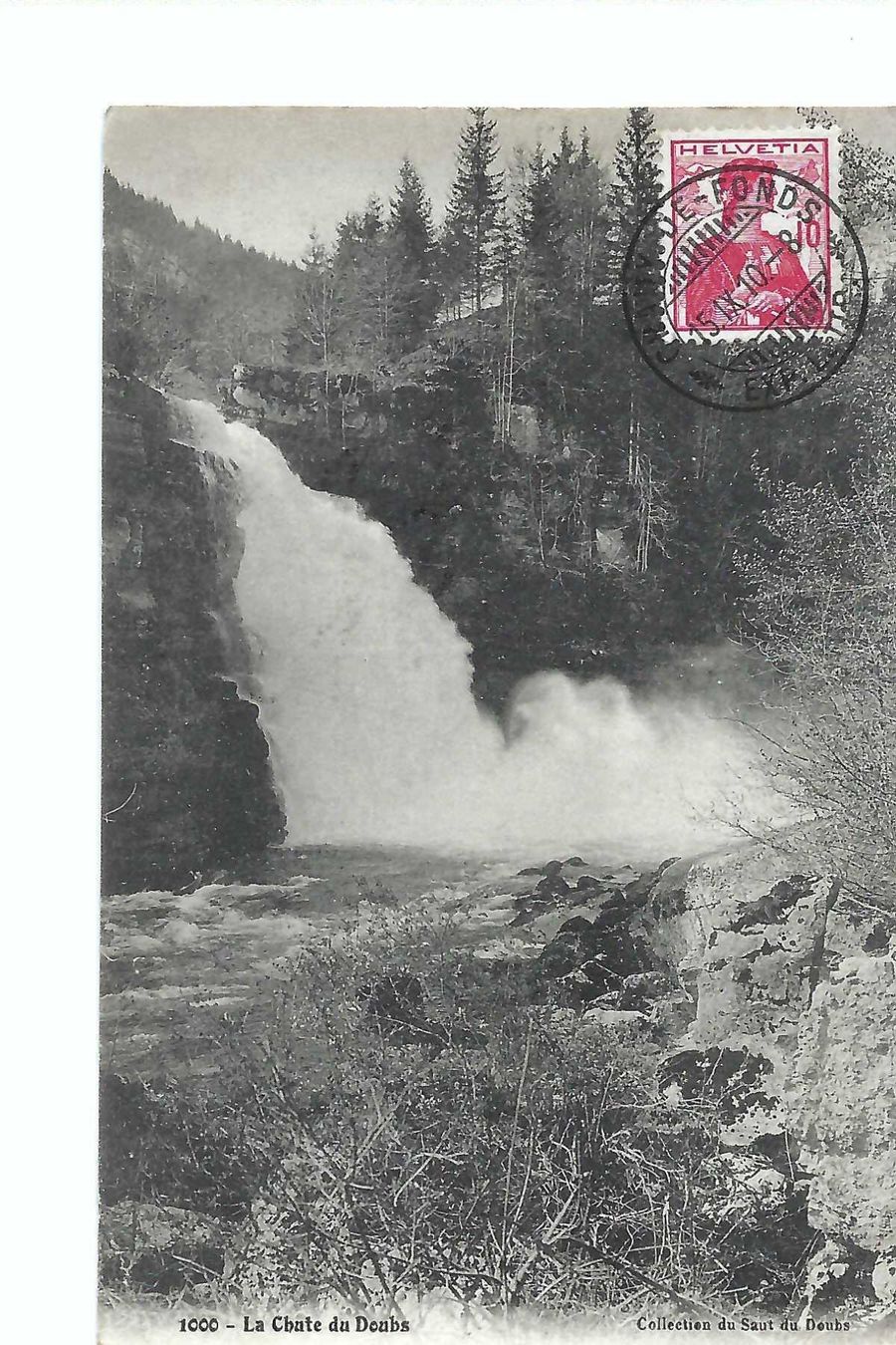 Cartoline postali: La Chute du Doubs, Wasserfall, 1910, frankiert – Usato da Thun venduto da 44wart