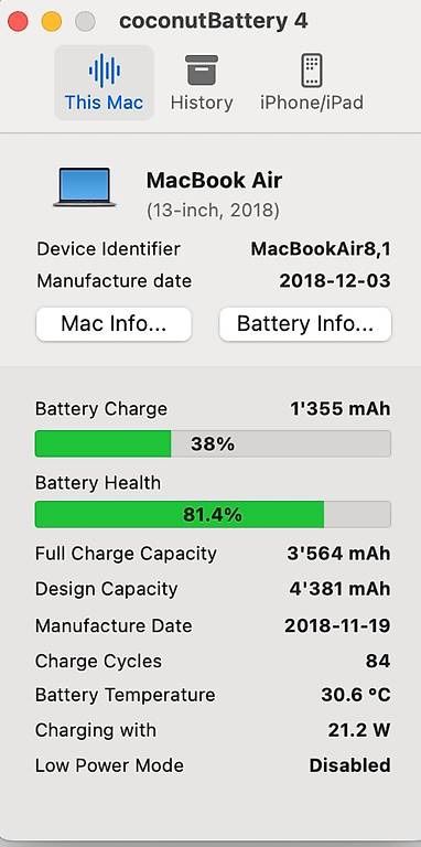 Apple Notebooks: Macbook Air 13 2018 – Gebraucht aus Aesch BL von hanf 2