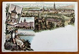 Gruss aus Bern - Bundeshaus - Litho AK