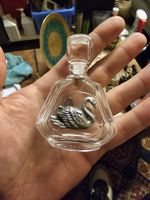 Kristall Glas Flakon Made in France mit Schwanappl. (Q)