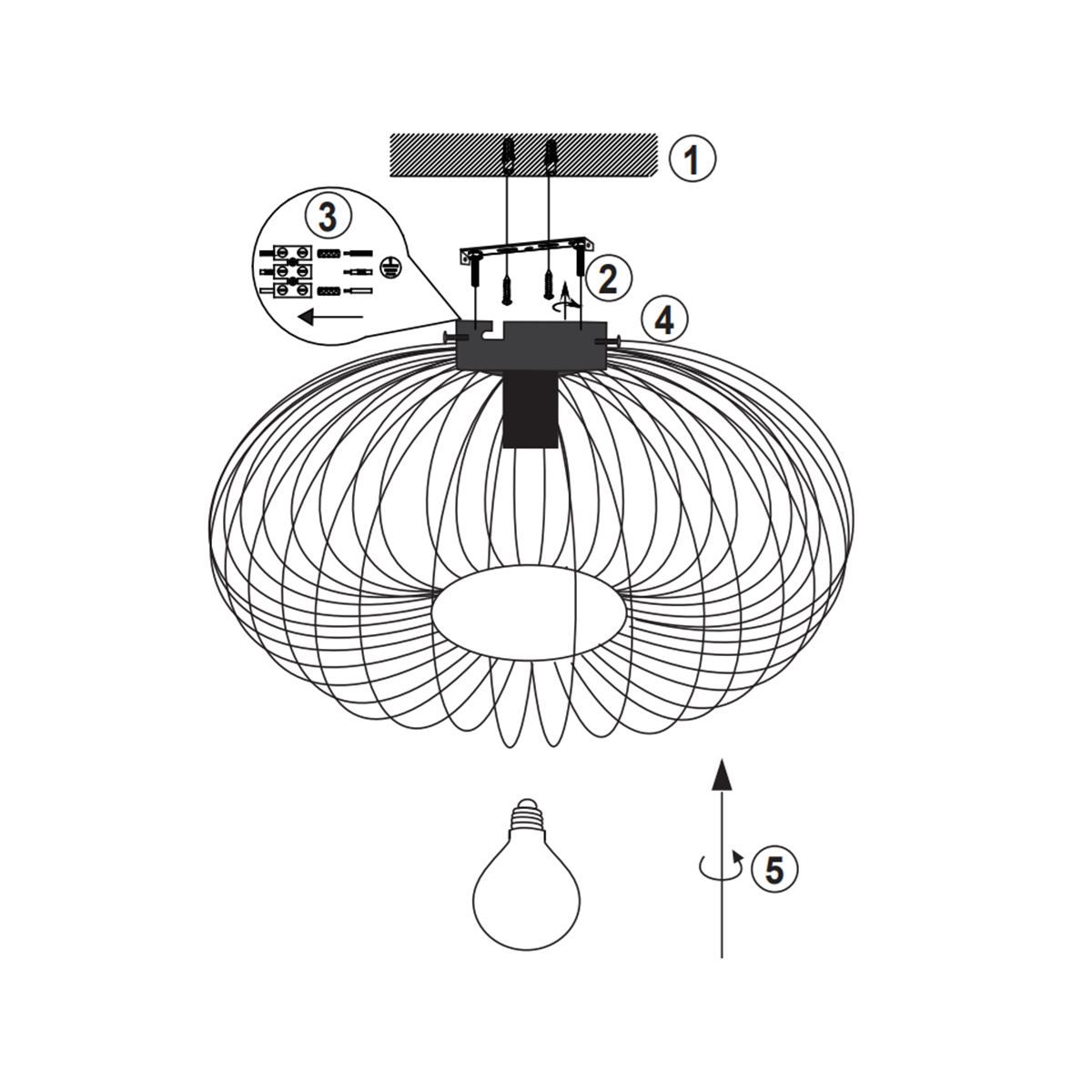 Kronleuchter & Deckenlampen: Deckenleuchte, Schwarz, Metall, 40 cm Ø – Neu (gemäss Beschreibung) aus Kreuzlingen von Smart-Light 9