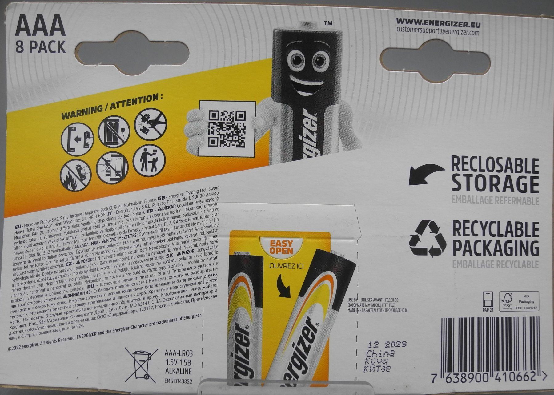 Energizer Akkus & Batterien: Energizer Alkaline Power AAA, LR03, Ablaufdatum: 12.2029 – Neu und originalverpackt aus Kottwil von Crazyrolf 1