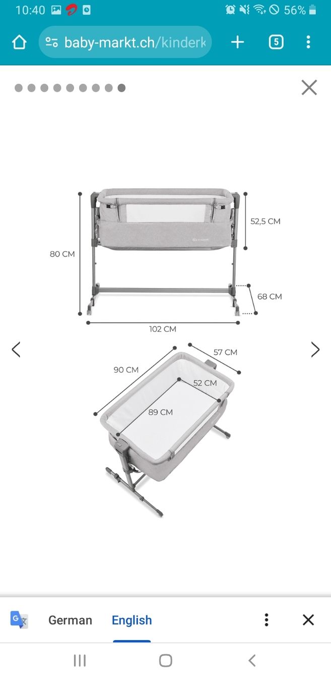 Letti: Baby bed co-sleeper / kinder bett beistellbett – Usato da Schlieren venduto da anw_psw5 5