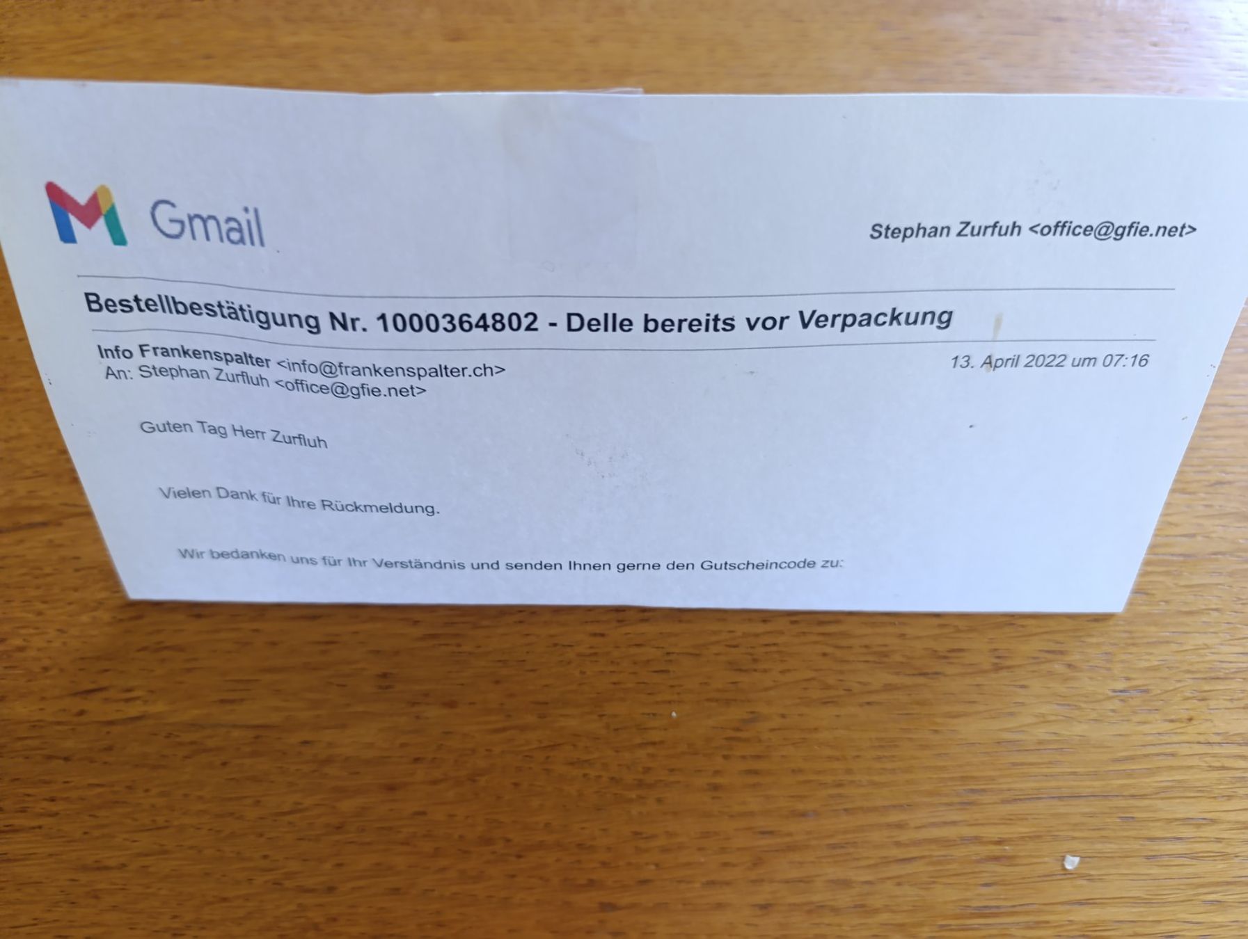 Frankenspalter Gutscheine: Gutschein Frankenspalter – Gebraucht aus Baden von Gusreisen