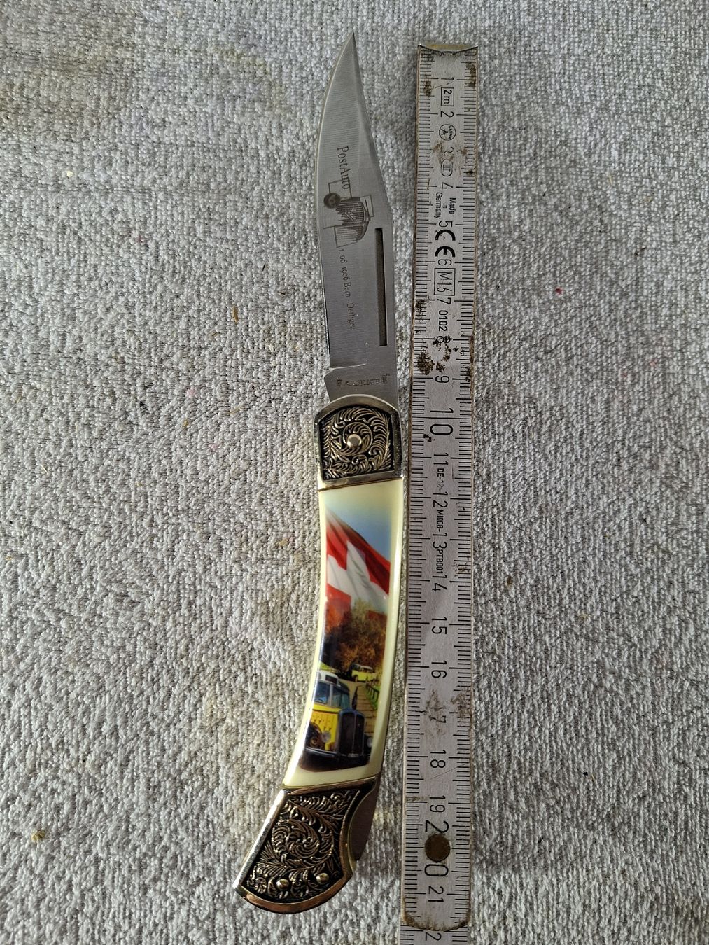 Taschenmesser: Falkner Klappmesser "Schöne Schweiz " Postauto – Neu (gemäss Beschreibung) aus Grindelwald von carro5 2