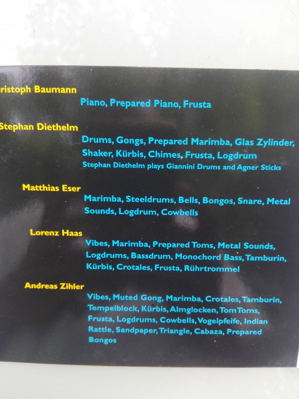 CD: Schweizer Schlagzeug Ensemble + Christoph Baumann  (CD) – Usato da St.Galllen venduto da elkaphone 1