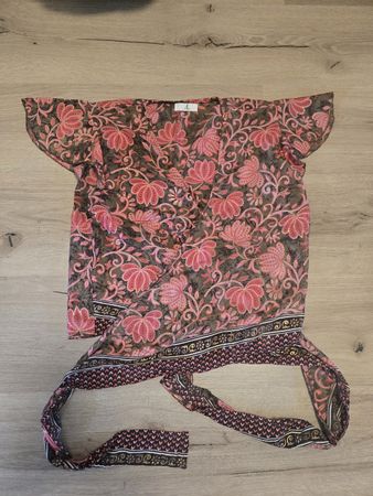 WickelBluse Seide Viskose floral Pink Grösse S neuwertig