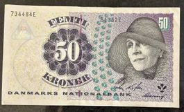 Dänemark 50 Kronen Geldschein, Vintage Sammlerstück!