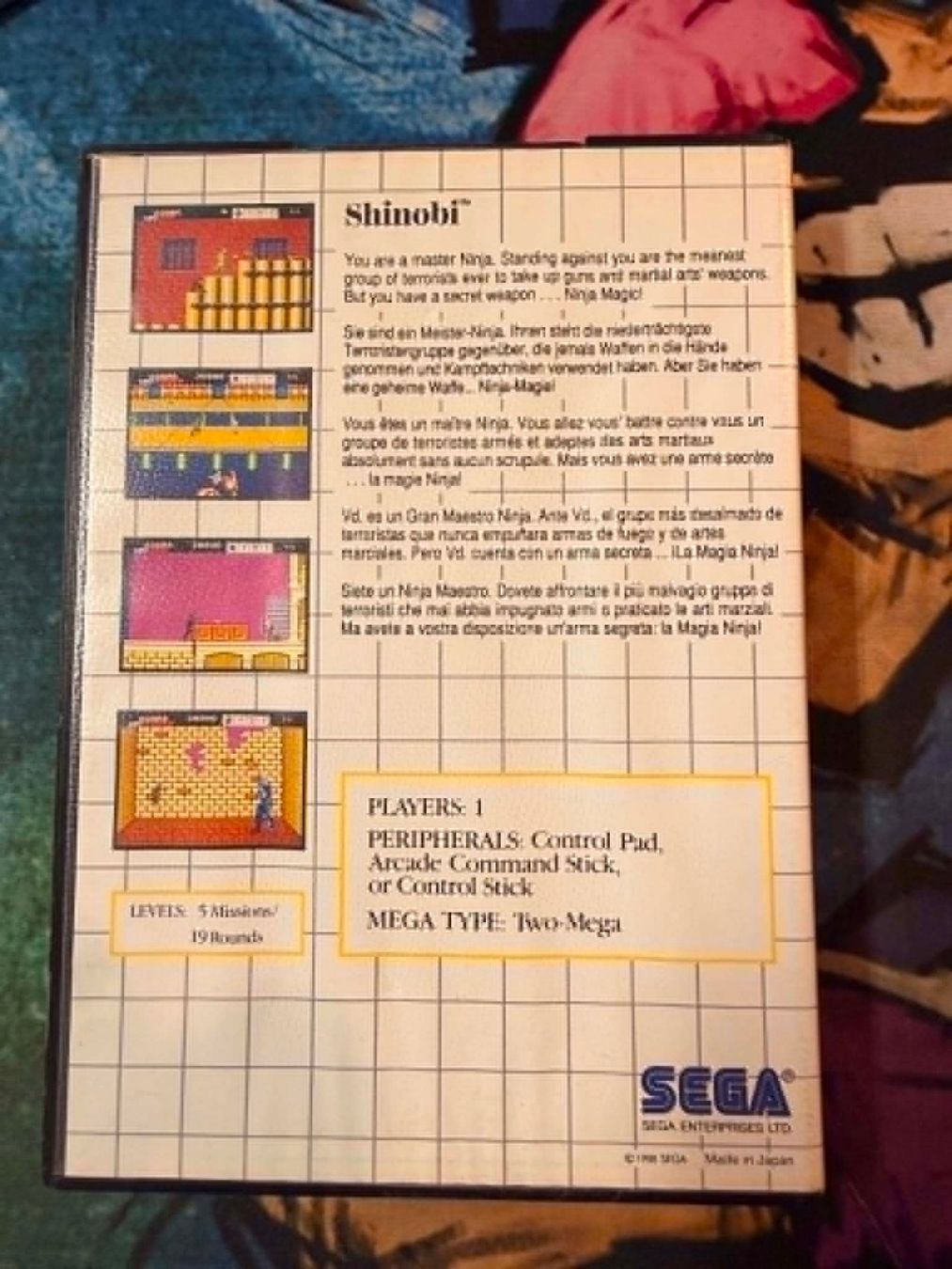 Sega Giochi: Shinobi Sega Master System – Usato da Giubiasco venduto da Ticinerd 2