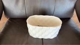 Blumentopf Keramik weiss oval geformt gebraucht