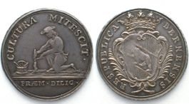 BERN Gärtnerpfennig zu 7 1/2 Batzen n.1725 SCHULPRÄMIE Silbe