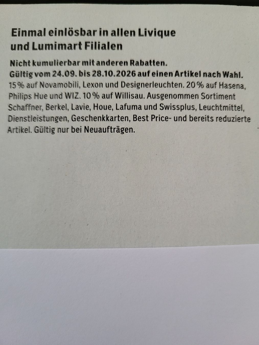 Gutscheine: 30% Livique oder Lumimart – Neu (gemäss Beschreibung) aus Therwil von Hexe13 1
