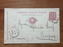 Postkarte ca 1896  Italien nach Leipzig    (G1906)