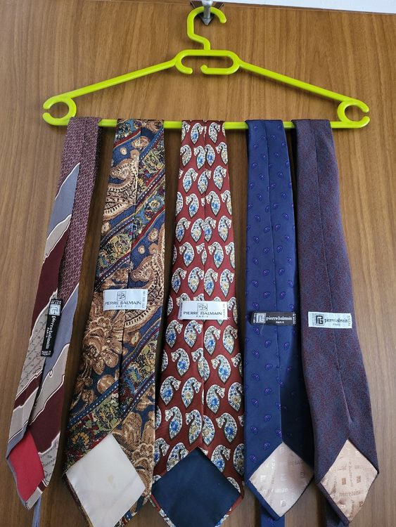 Lot De 5 Cravates Lanvin En Soie - Occasion, Multicolores, Pour Look élégant Homme