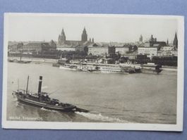 ALTE ANSICHTSKARTE, SCHIFF DAMPFSCHIFF, MAINZ TOTALANSICHT