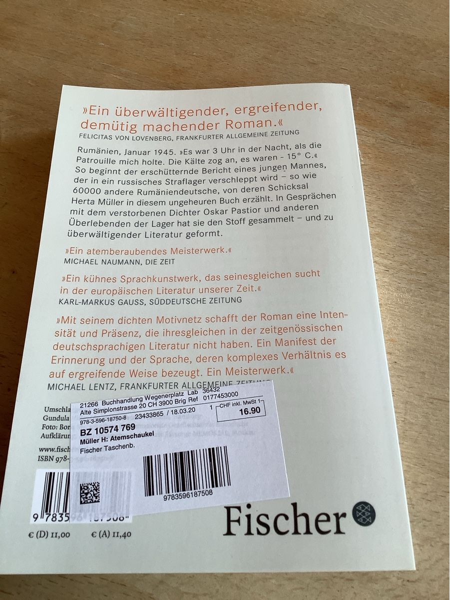 Libri: Herta Müller | Atemschaukel – Usato da Saas-Balen venduto da kircin 1