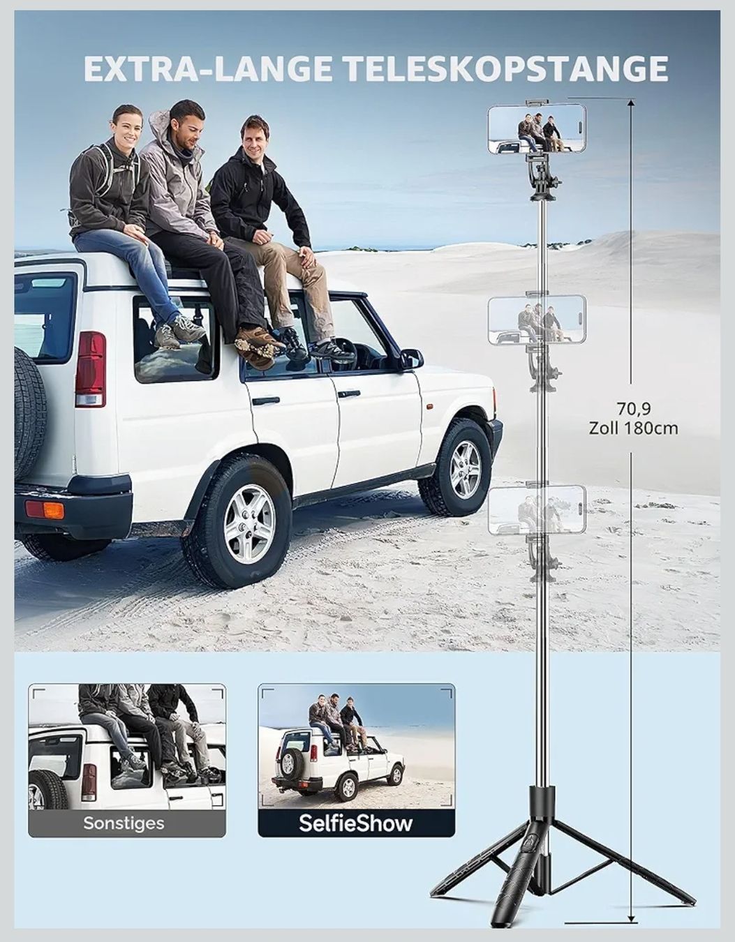 Treppiedi & Teste: 180cm Handy Stativ Ständer & Selfie Stick – Nuovo e nell'imballaggio originale da Rupperswil venduto da Cordi79 1