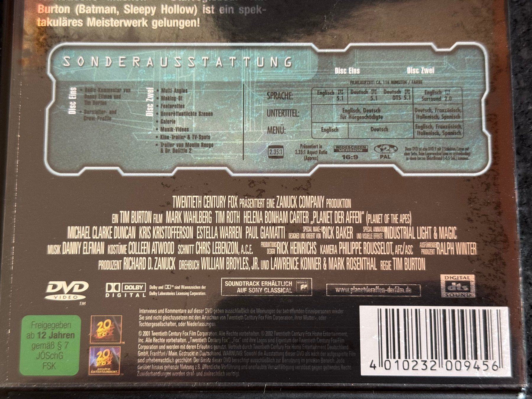 Alle DVDs: Planet der Affen Special Edition 2 DVD's EN/DE 2001 – Gebraucht aus Fribourg von tschjoly 3