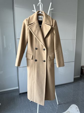 New condition Claudie Pierlot wool-blend coat in camel