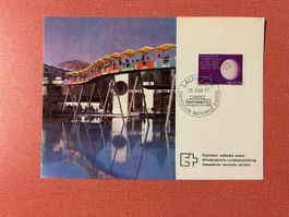 Ansichtskarte Expo 64 Lausanne mit Briefmarke gestempelt