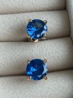 Luxus Elegante Ohrstecker Ohrschmuck Farbe: Gold/Royal blau
