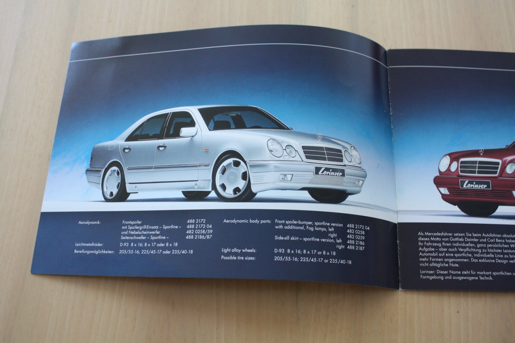 Mercedes-Benz Documenti: Lorinser Prospekt E-Klasse W210 – Usato da Wikon venduto da erwin400 1
