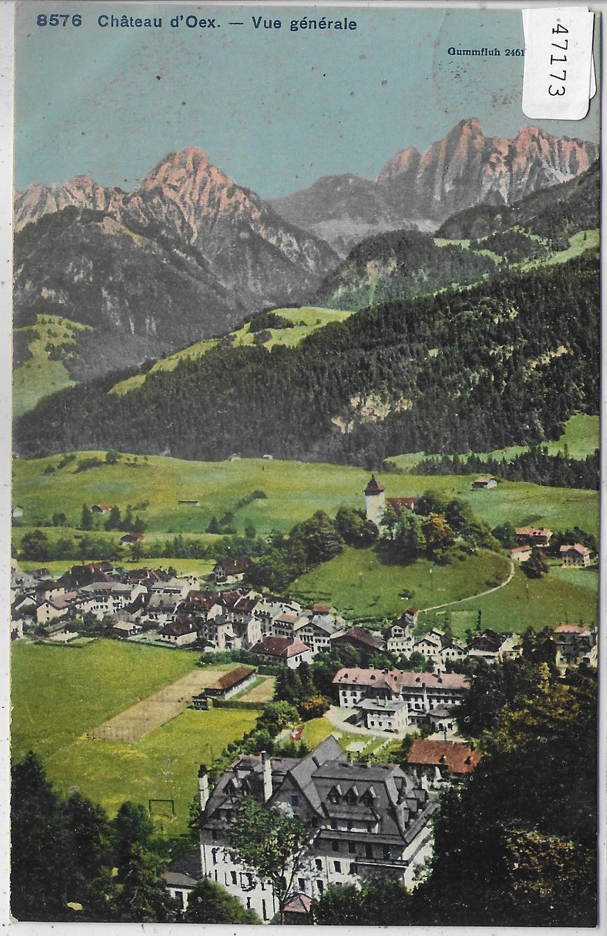 Cartoline postali: Chateau d'Oex - Vue generale - Litho – Usato da Ettingen venduto da Kartenplanet