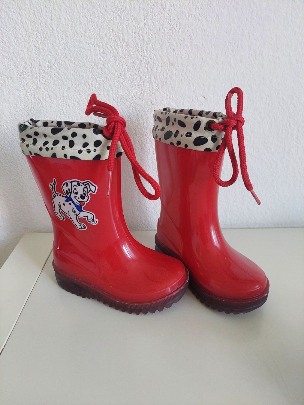 Schuhe für Jungen: ROTE DALMATINER GUMMISTIEFEL GR. 21 – Gebraucht aus Münchenstein von Strupfi