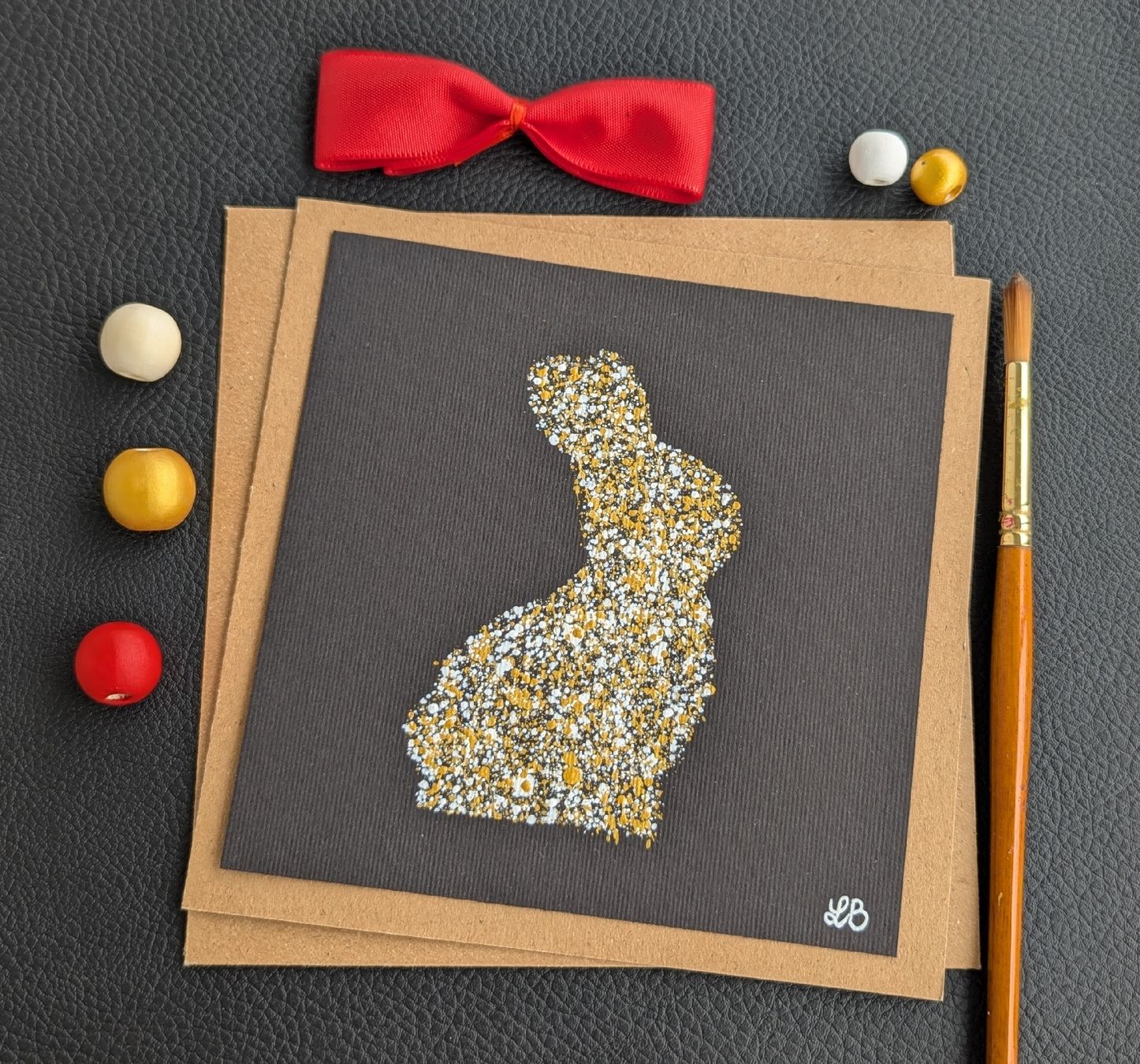 Cartoline: Hand Painted Easter Bunny Card - Spring Seson Greetings Card – Nuovo e nell'imballaggio originale da Winterthur venduto da LaVieColor
