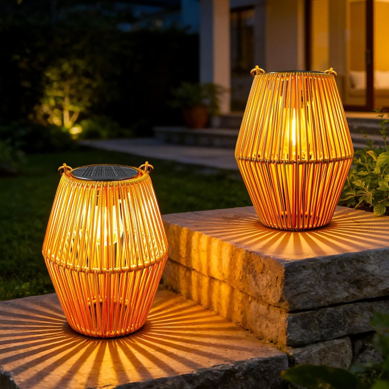 Lanterne: Solar Laterne 2er Set Rattan Boho wasserdicht – Nuovo e nell'imballaggio originale da Dietikon venduto da Abverkauf10 3