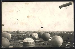 Zürich, Ballons und Zeppelin auf dem Fe
