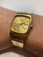 Seiko quartz vintage Uhr Day Date 30x37 mm