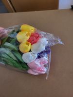 Künstliche Tulpen gemischtfarbig Dekoration Deko 18 Stück
