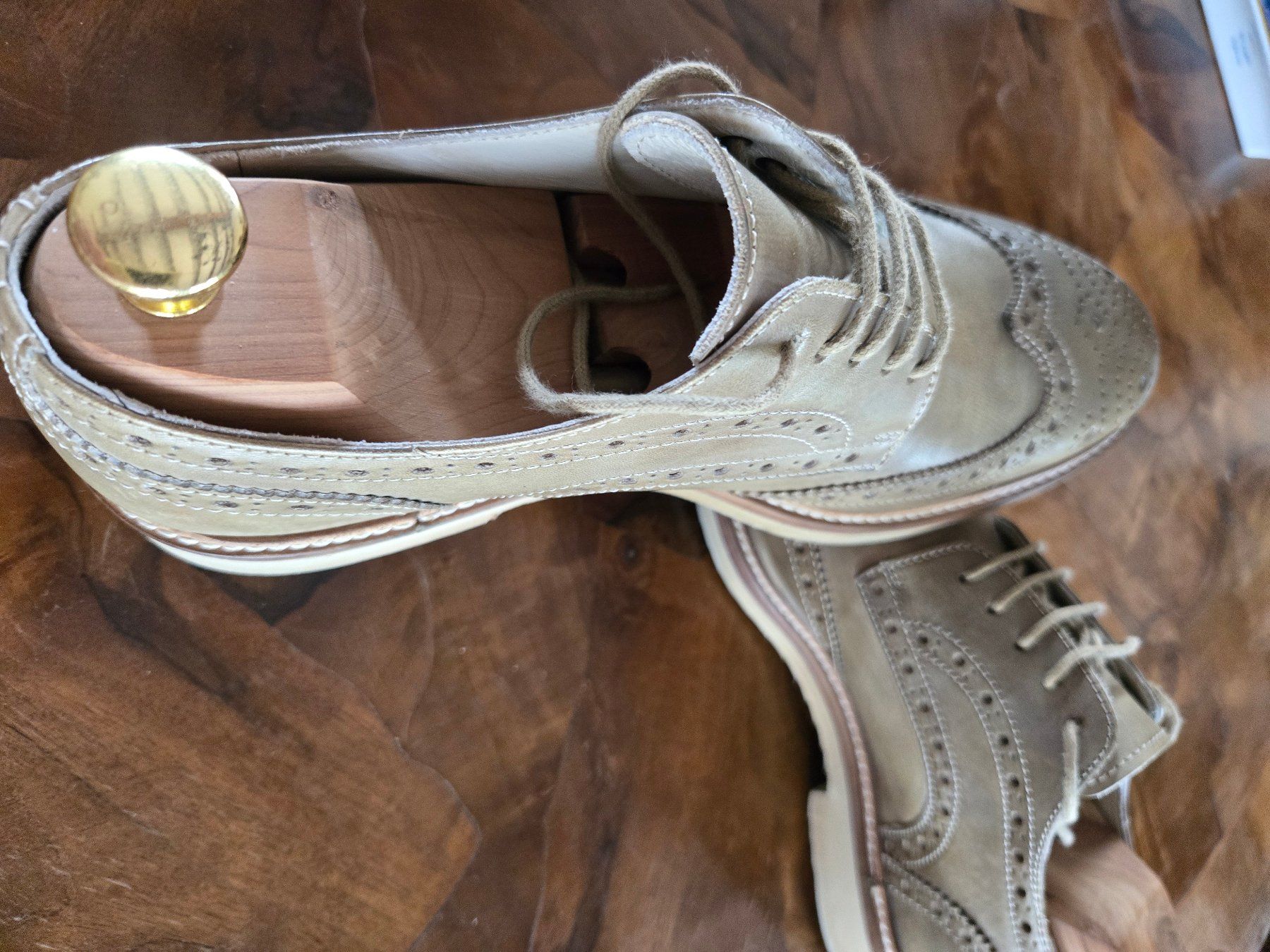 Herrenschuhe: Herren Golfer-Schuh Grösse 42 1/2 hellolive – Gebraucht aus Ascona von Topolinowatch 3