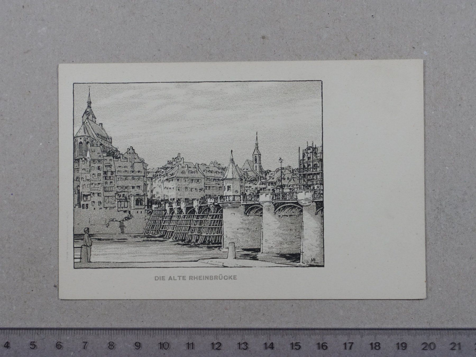 Cartoline postali: Basel, die alte Rheinbrücke – Usato da Lenzburg venduto da fh1