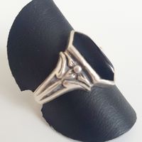 Jugendstil Siegelring aus 925 Silber mit eib Onyx gr 17,7 mm