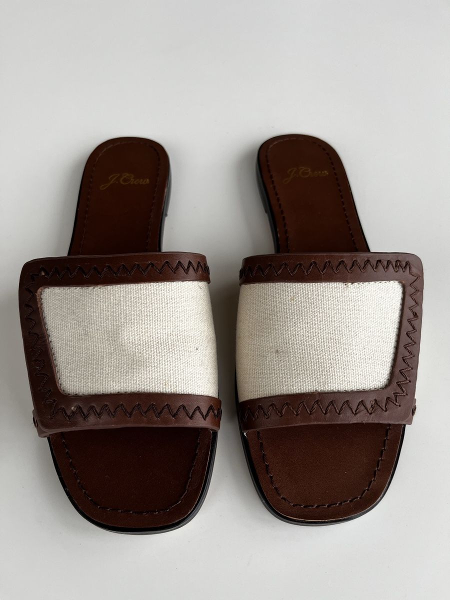 J.Crew Damenschuhe: J.Crew Framed Canvas Flat Sandalen Gr. 37,5 – Neu (gemäss Beschreibung) aus Olten von hahnice99 3